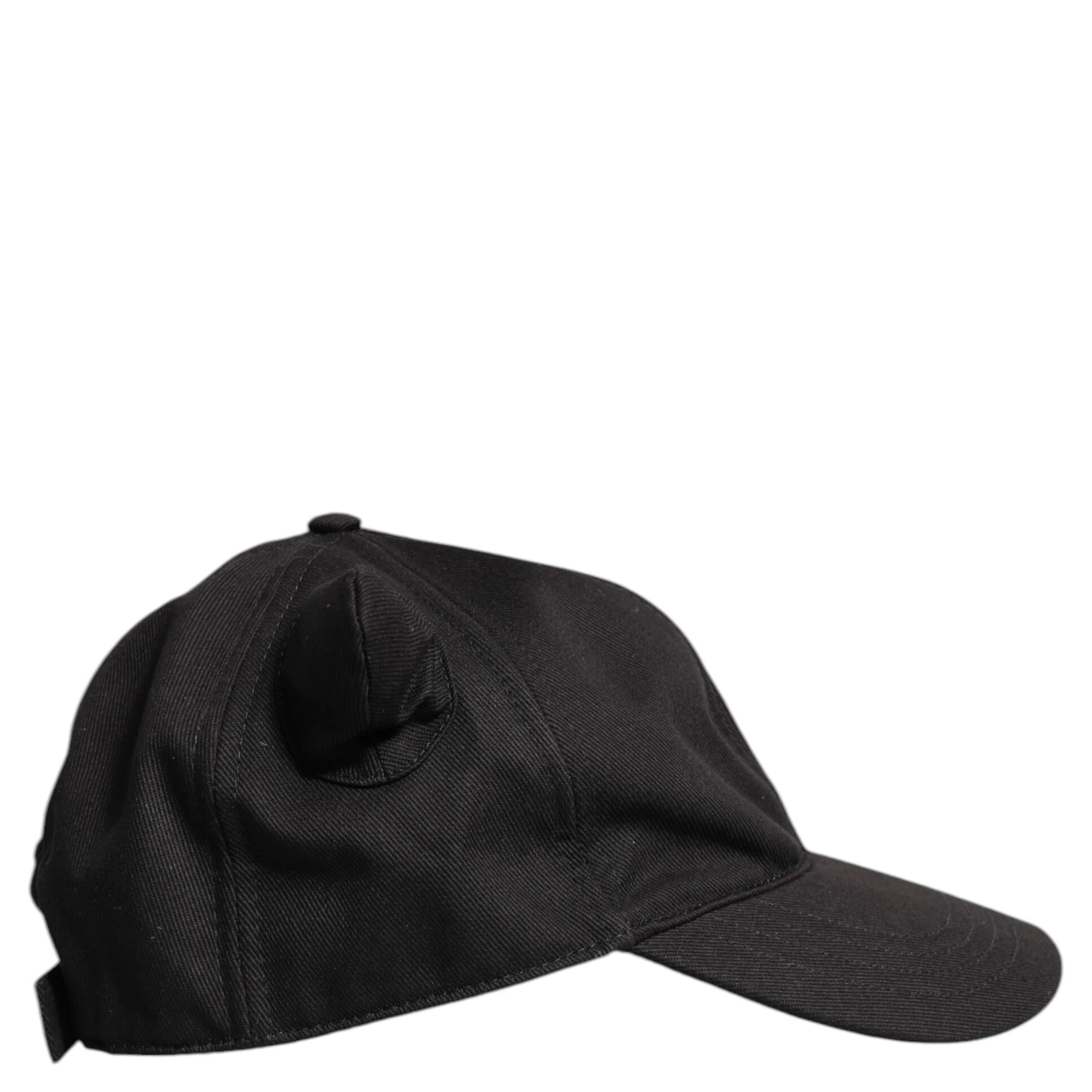 Black Cotton Logo Patch 6 Panels Baseball Cap Hat