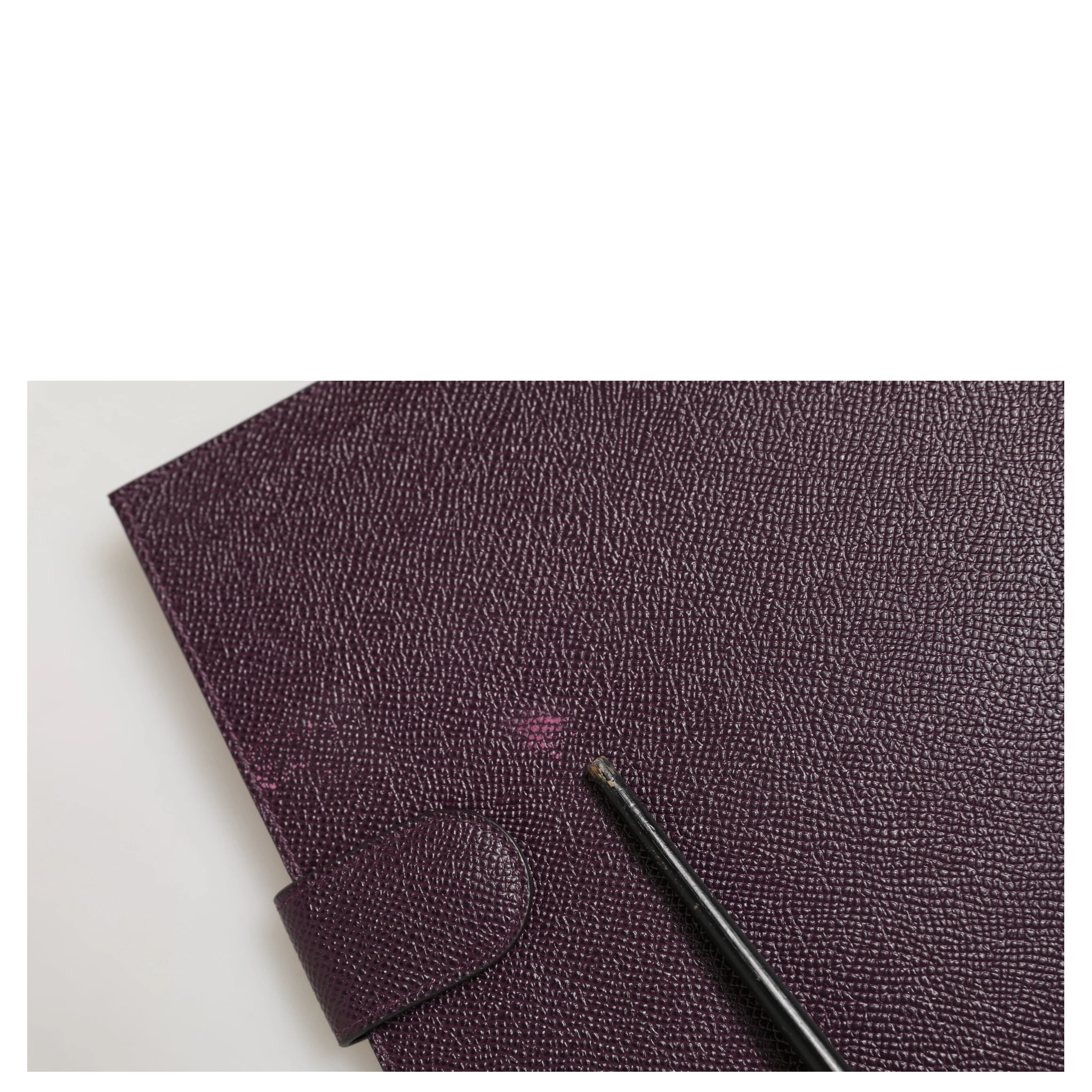 Dark Brown Leather Logo Plaque Cover Sleeve Tablet Case