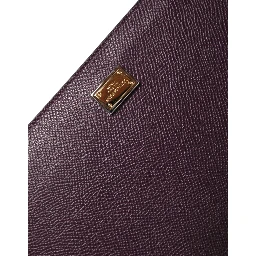 Dark Brown Leather Logo Plaque Cover Sleeve Tablet Case