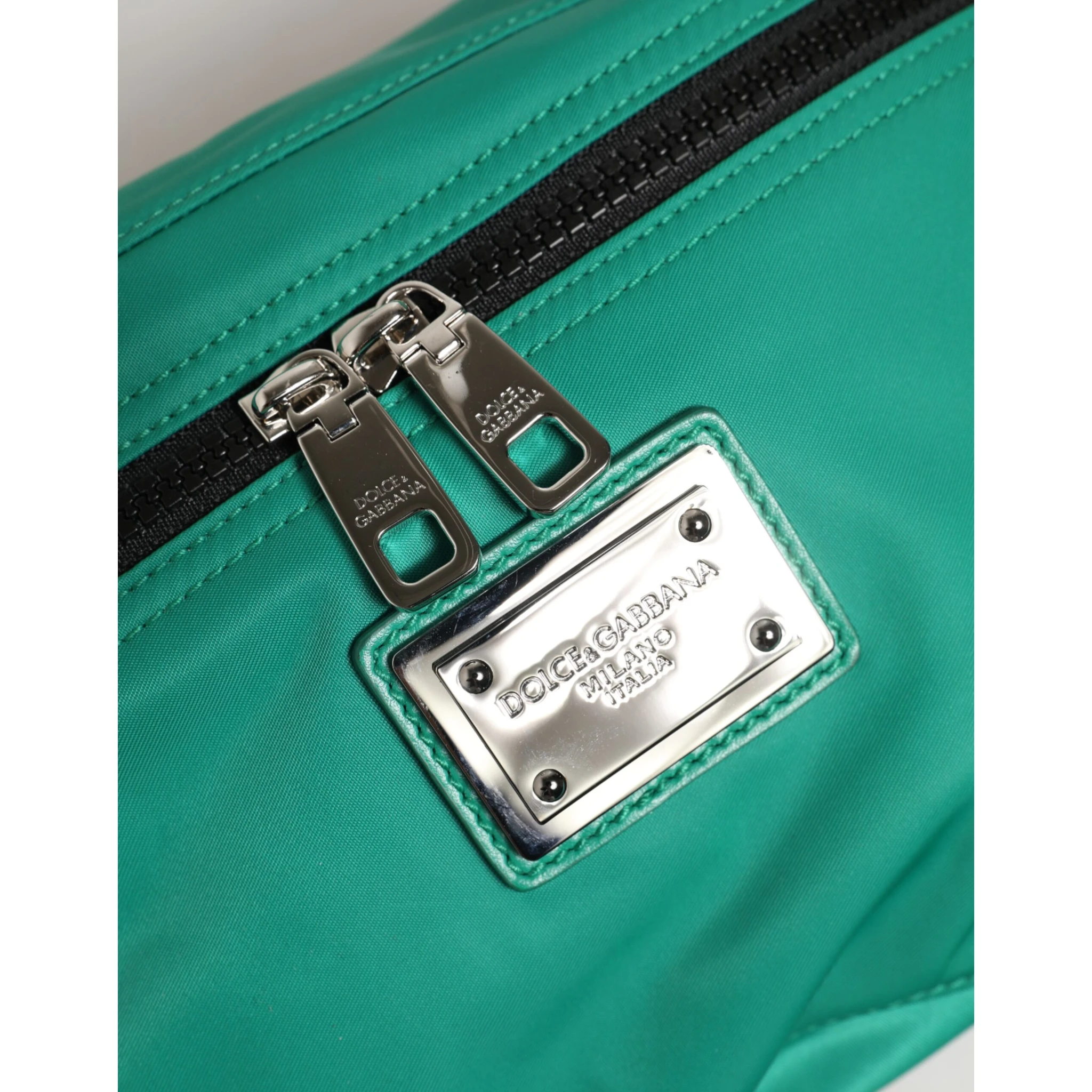 Green Logo Plaque Nylon Waist Fanny Pack Men's Borse Bag