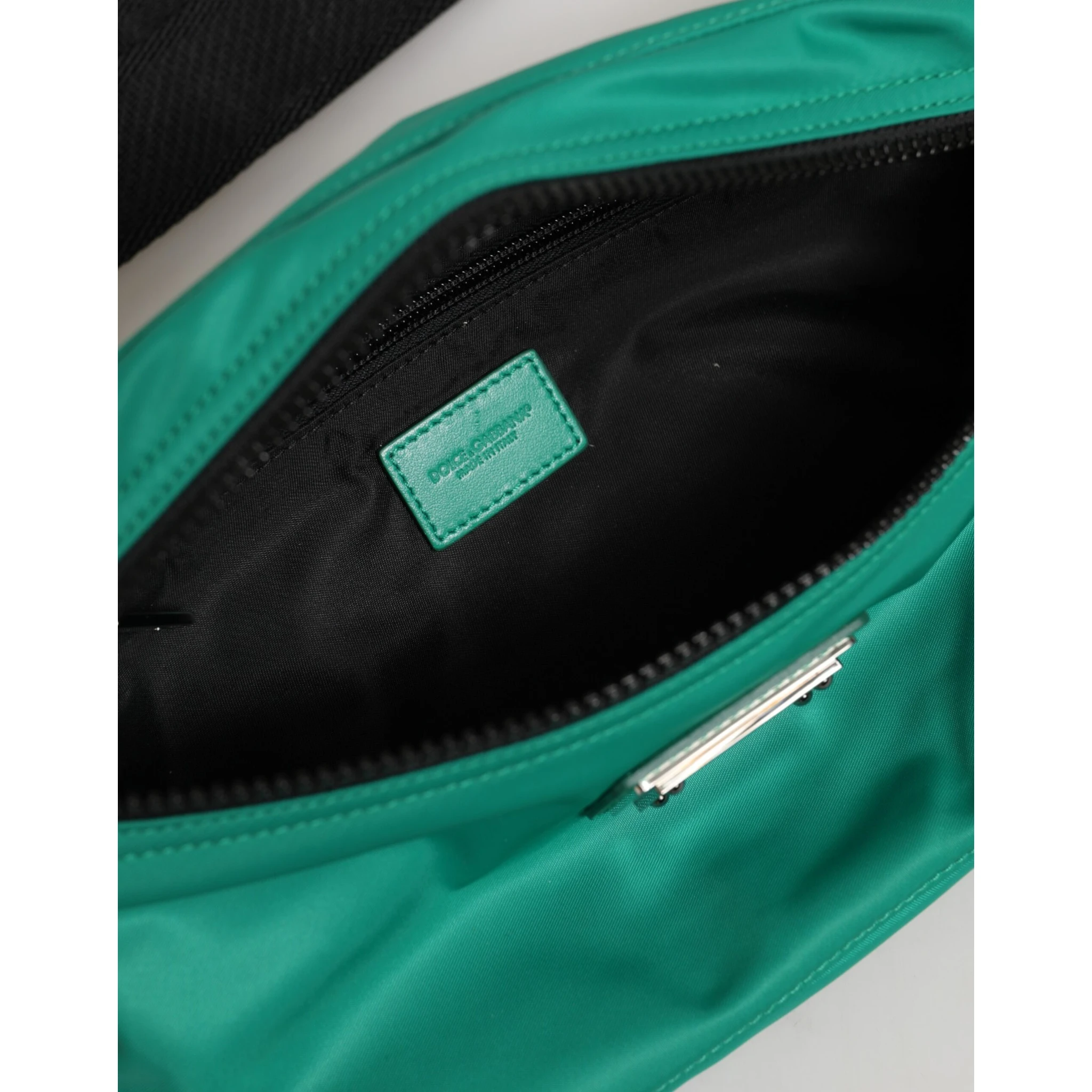 Green Logo Plaque Nylon Waist Fanny Pack Men's Borse Bag