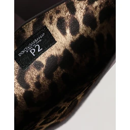 Dark Brown Leather Logo Plaque Cover Sleeve Tablet Case