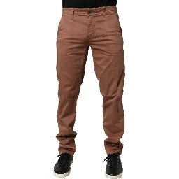 Brown Mid Waist Skinny Fit Denim Men Trouser Jeans