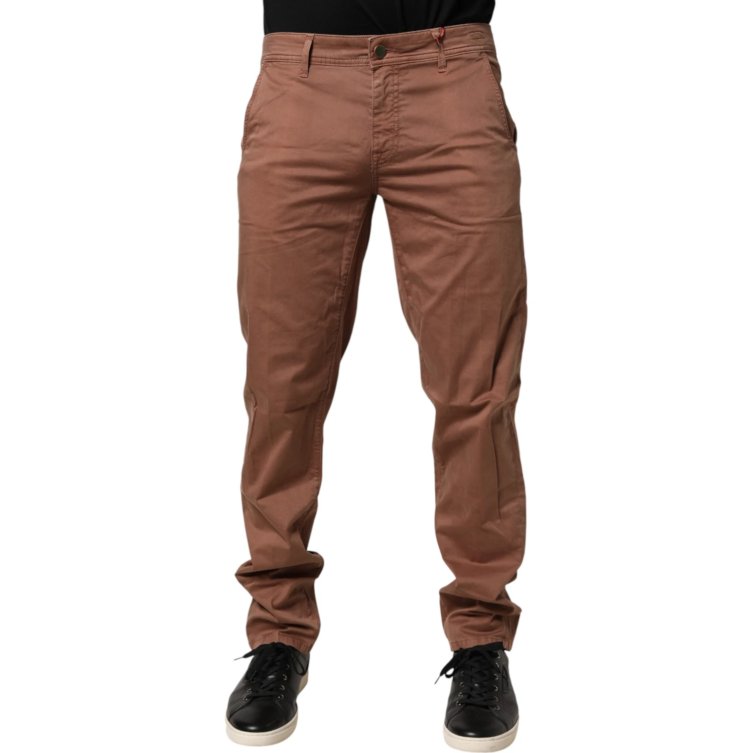 Brown Mid Waist Skinny Fit Denim Men Trouser Jeans