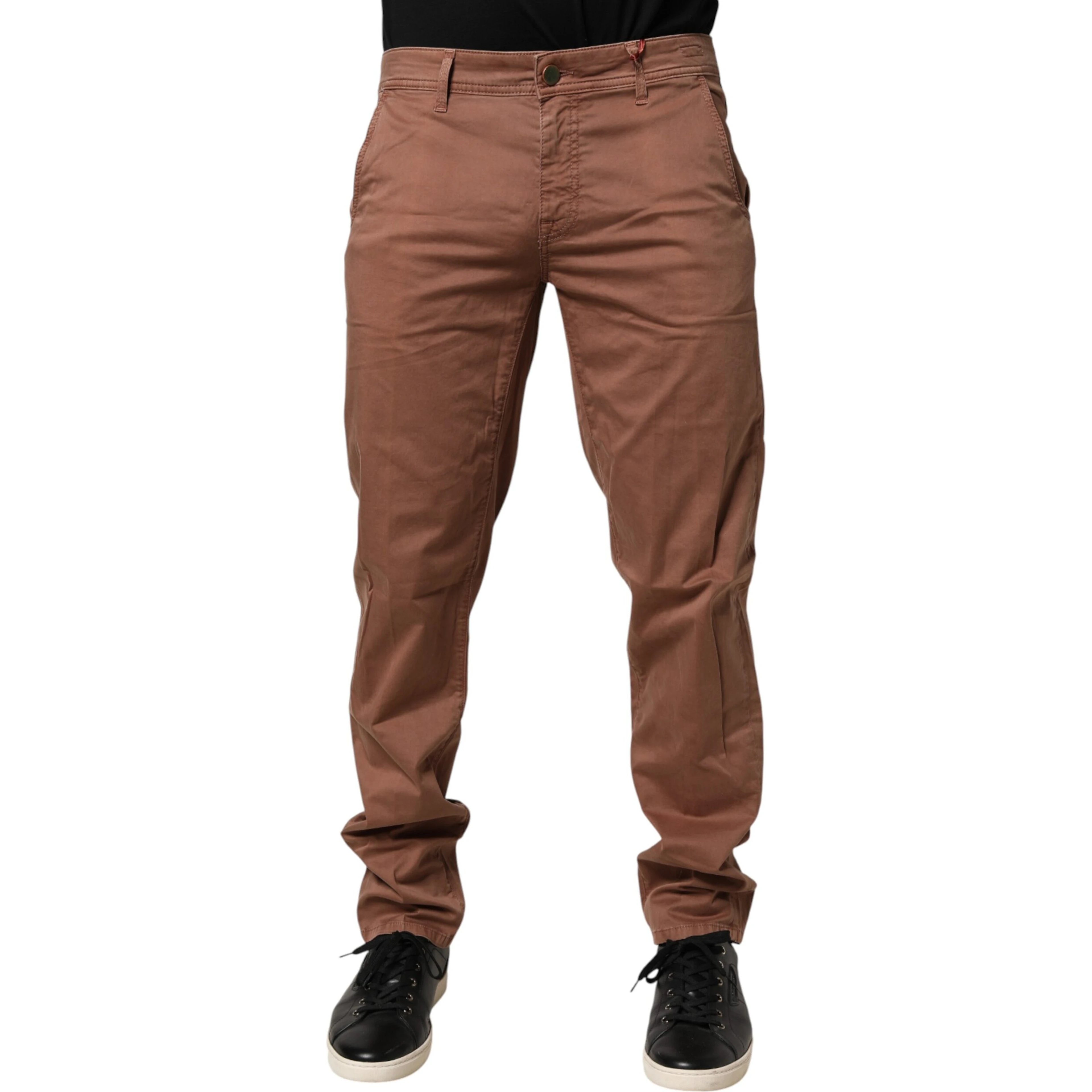 Brown Mid Waist Skinny Fit Denim Men Trouser Jeans