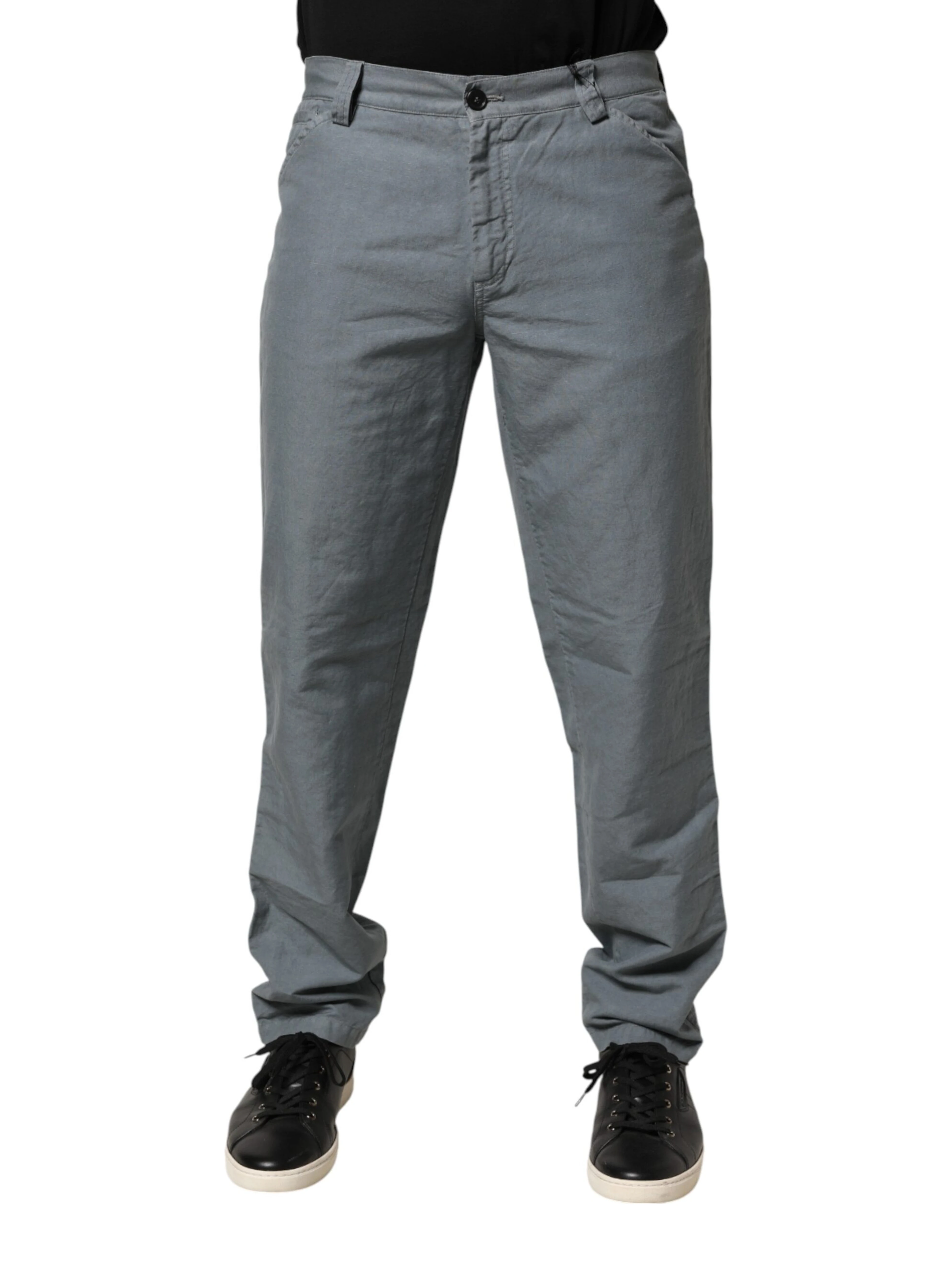 Gray Cotton Regular Fit Men Denim Trouser Jeans