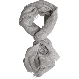 Gray Cashmere Knit Fringes Neck Foulard 67cm x200cm Foulard Scarf