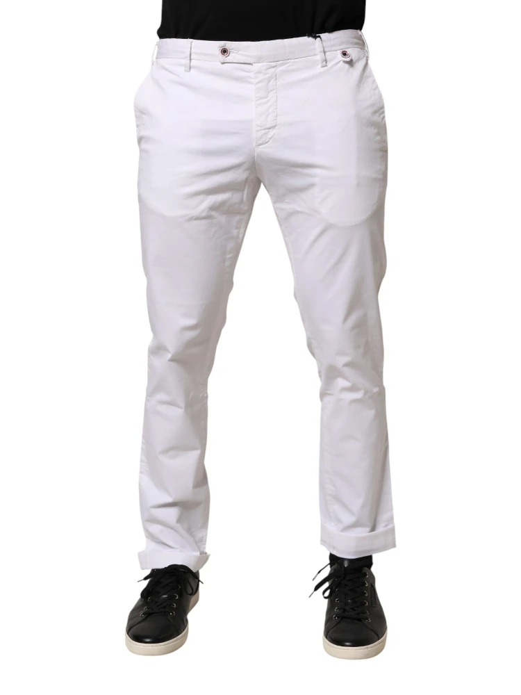 White Cotton Skinny Fit Mid Waist Denim Trouser Jeans alternative