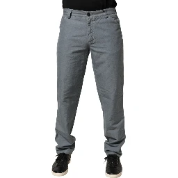 Gray Cotton Regular Fit Men Denim Trouser Jeans