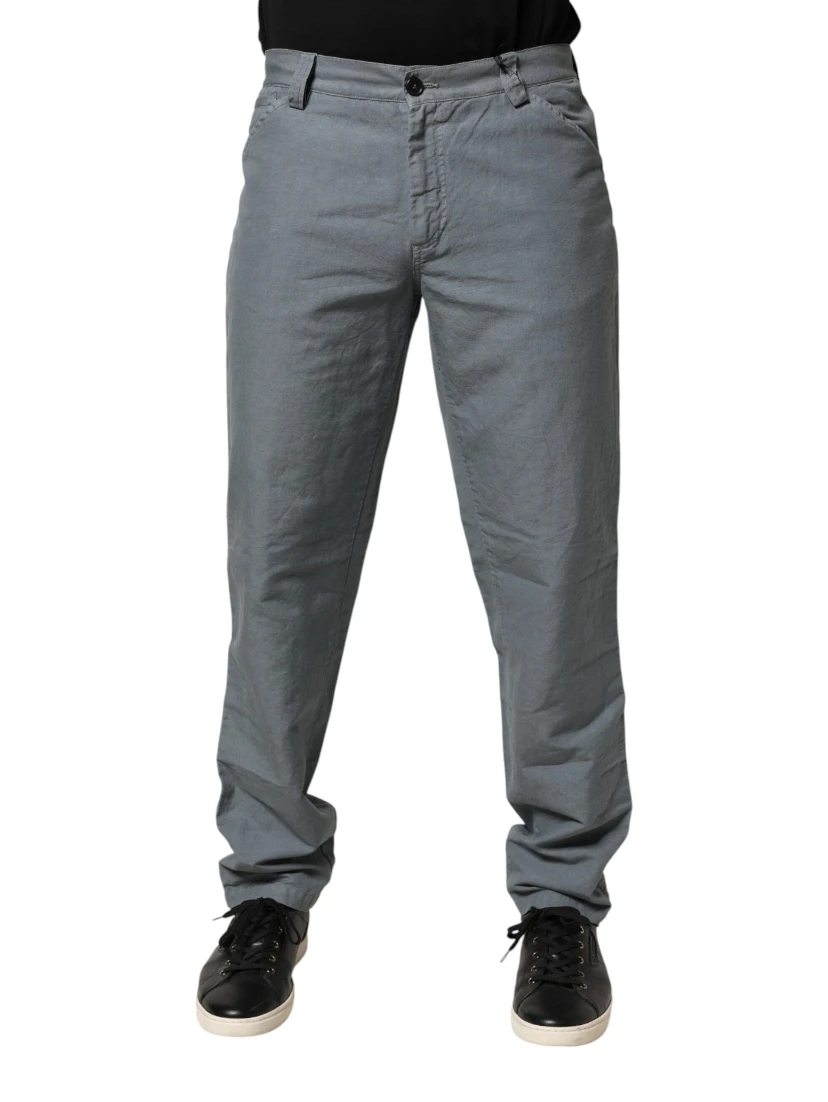 Gray Cotton Regular Fit Men Denim Trouser Jeans
