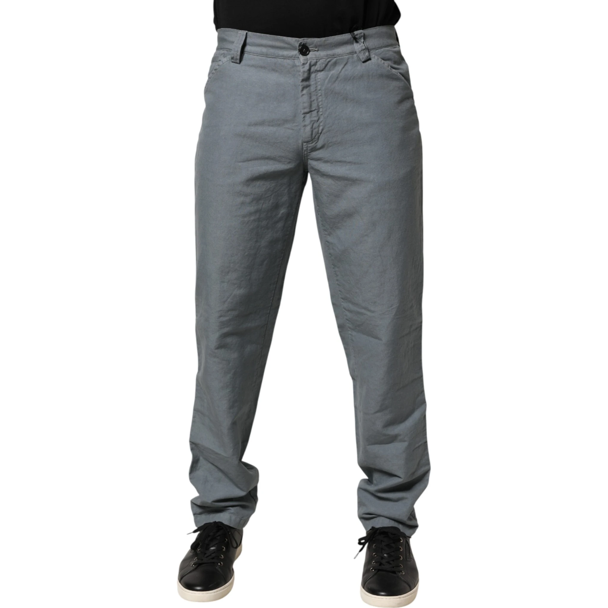 Gray Cotton Regular Fit Men Denim Trouser Jeans