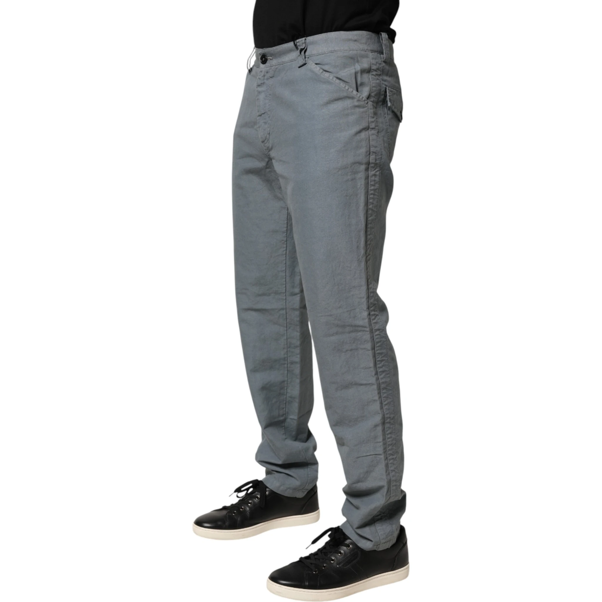Gray Cotton Regular Fit Men Denim Trouser Jeans
