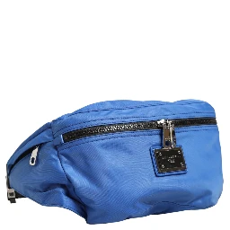 Blue Logo Plaque Nylon Waist Fanny Pack Men's Borse Bag