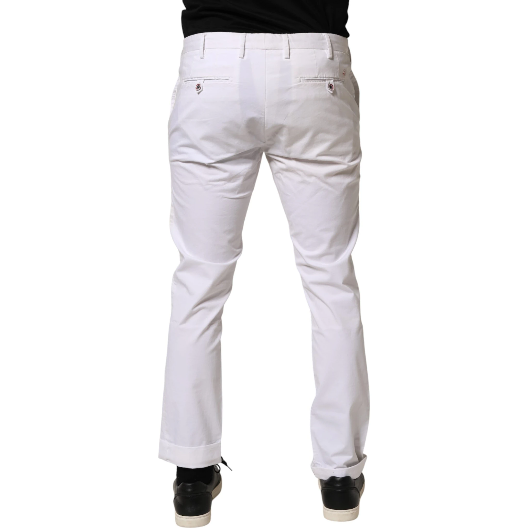 White Cotton Skinny Fit Mid Waist Denim Trouser Jeans