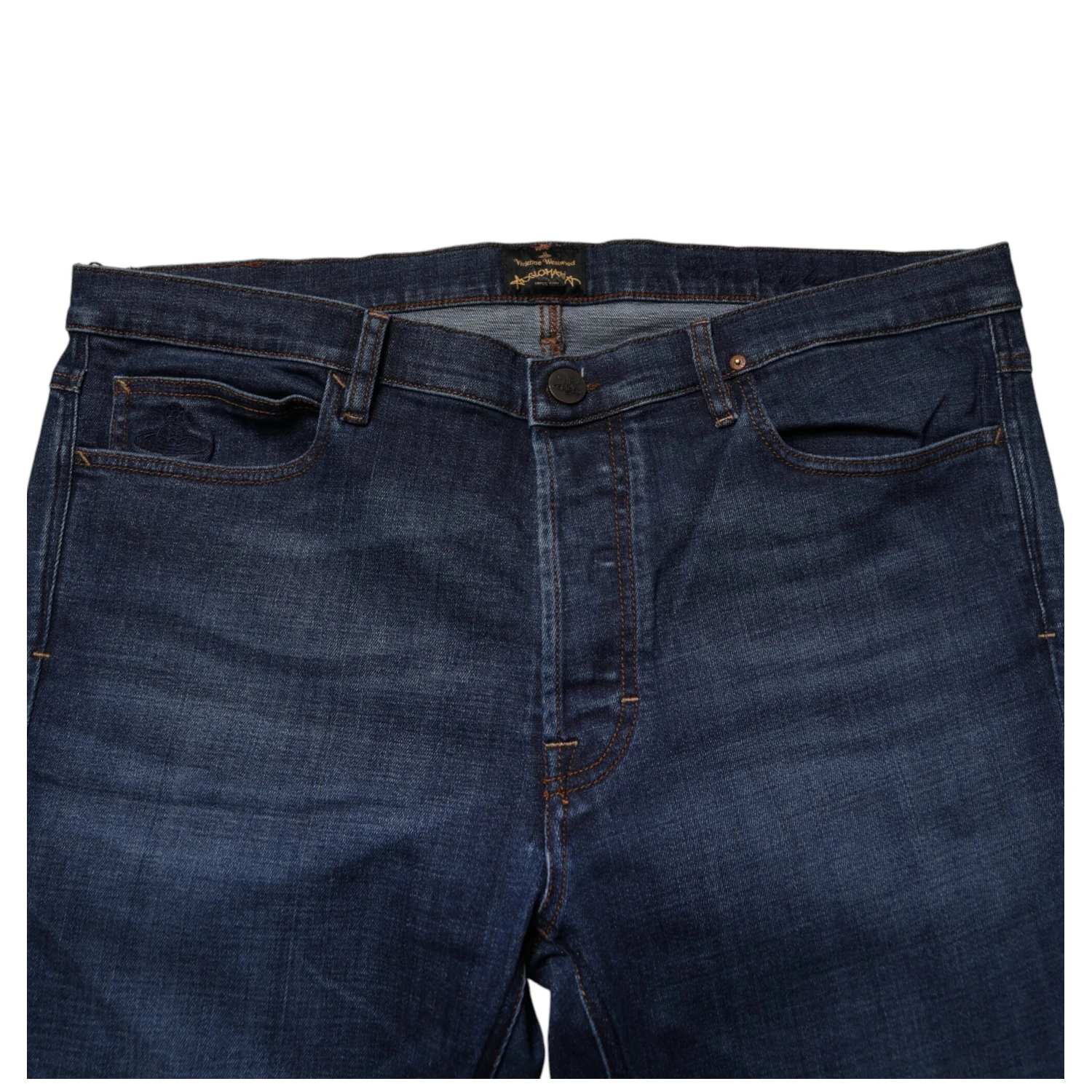 Blue Mid Waist Cotton Men Cropped Denim Jeans