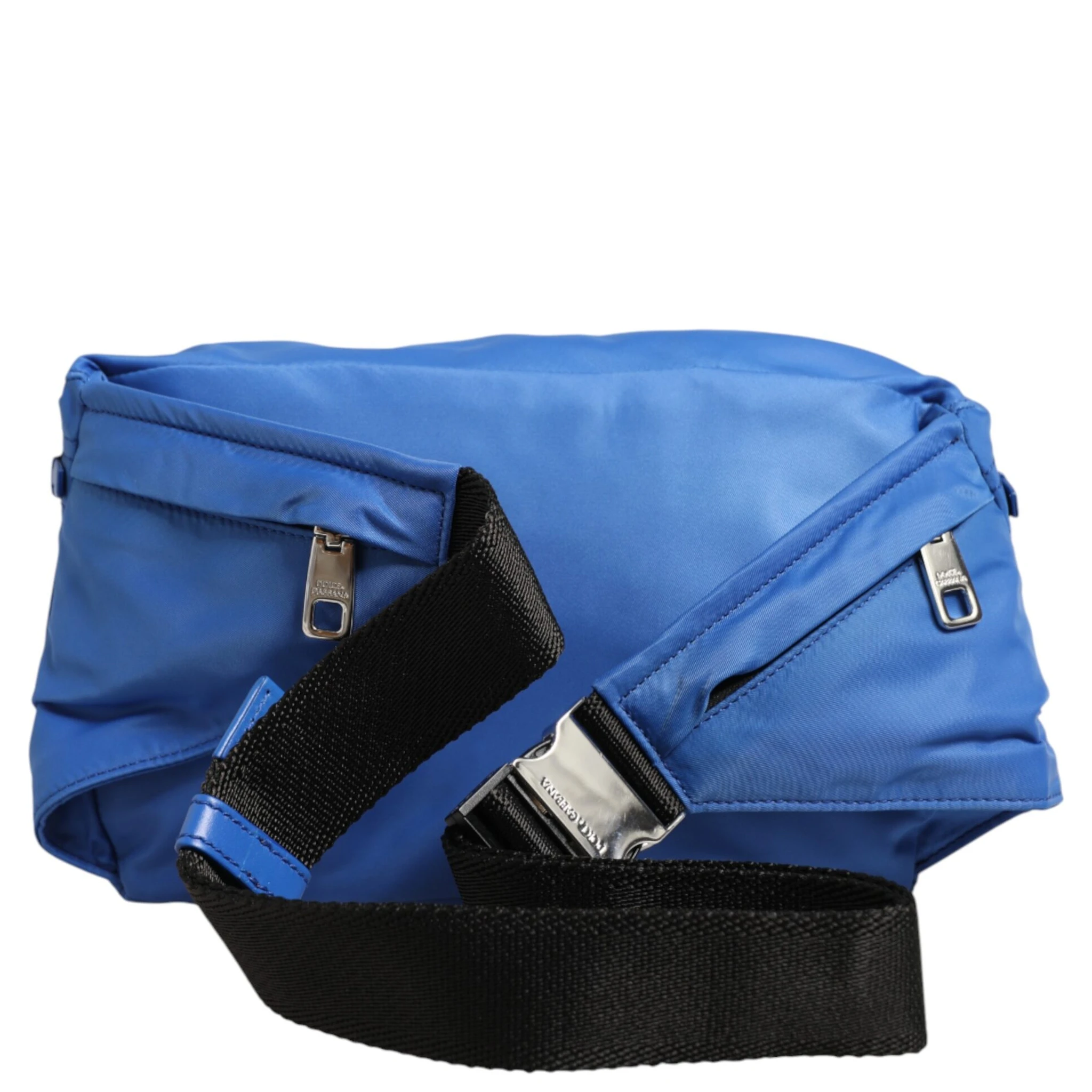 Blue Logo Plaque Nylon Waist Fanny Pack Men's Borse Bag