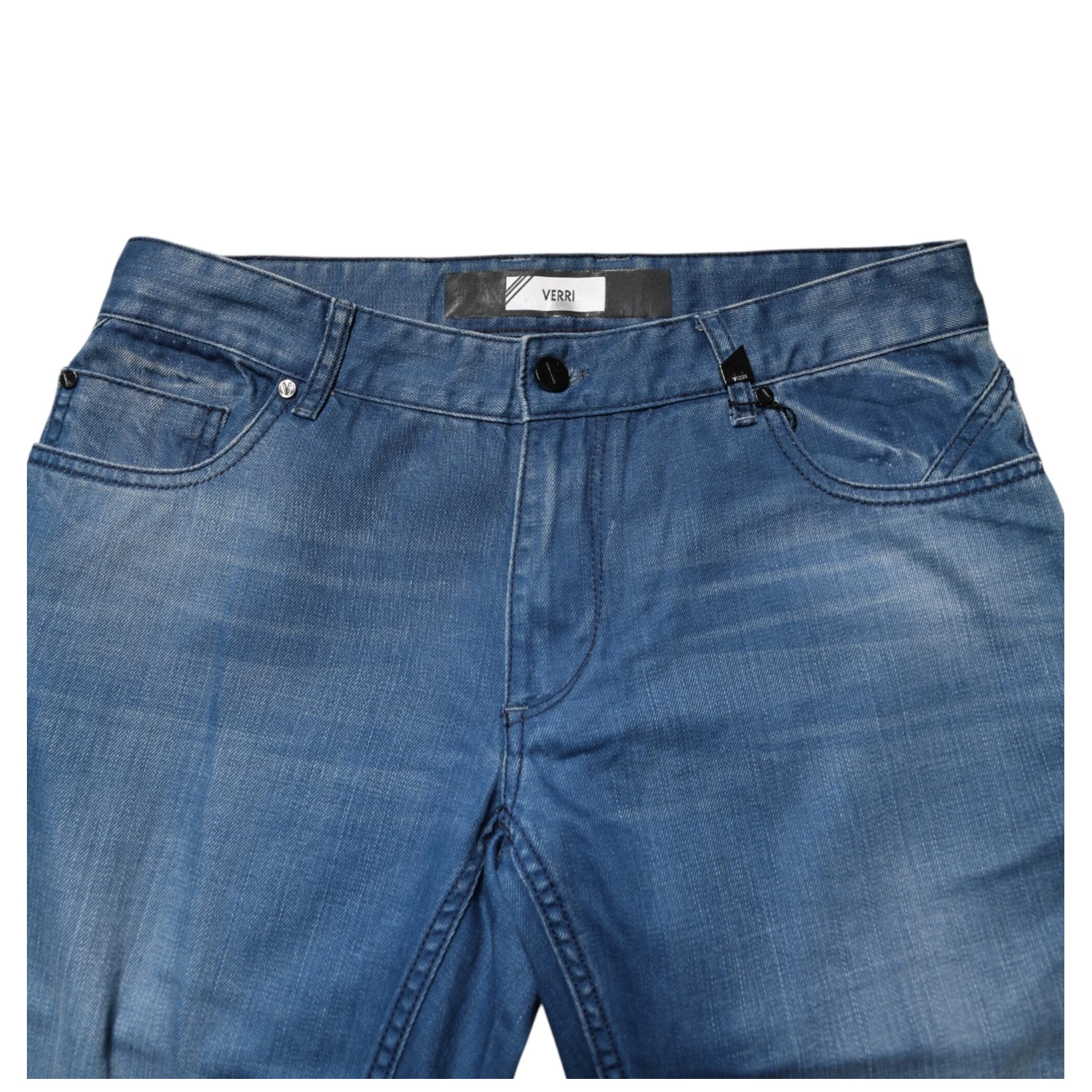 Blue Washed Cotton Regular Fit Men Denim Trouser Jeans