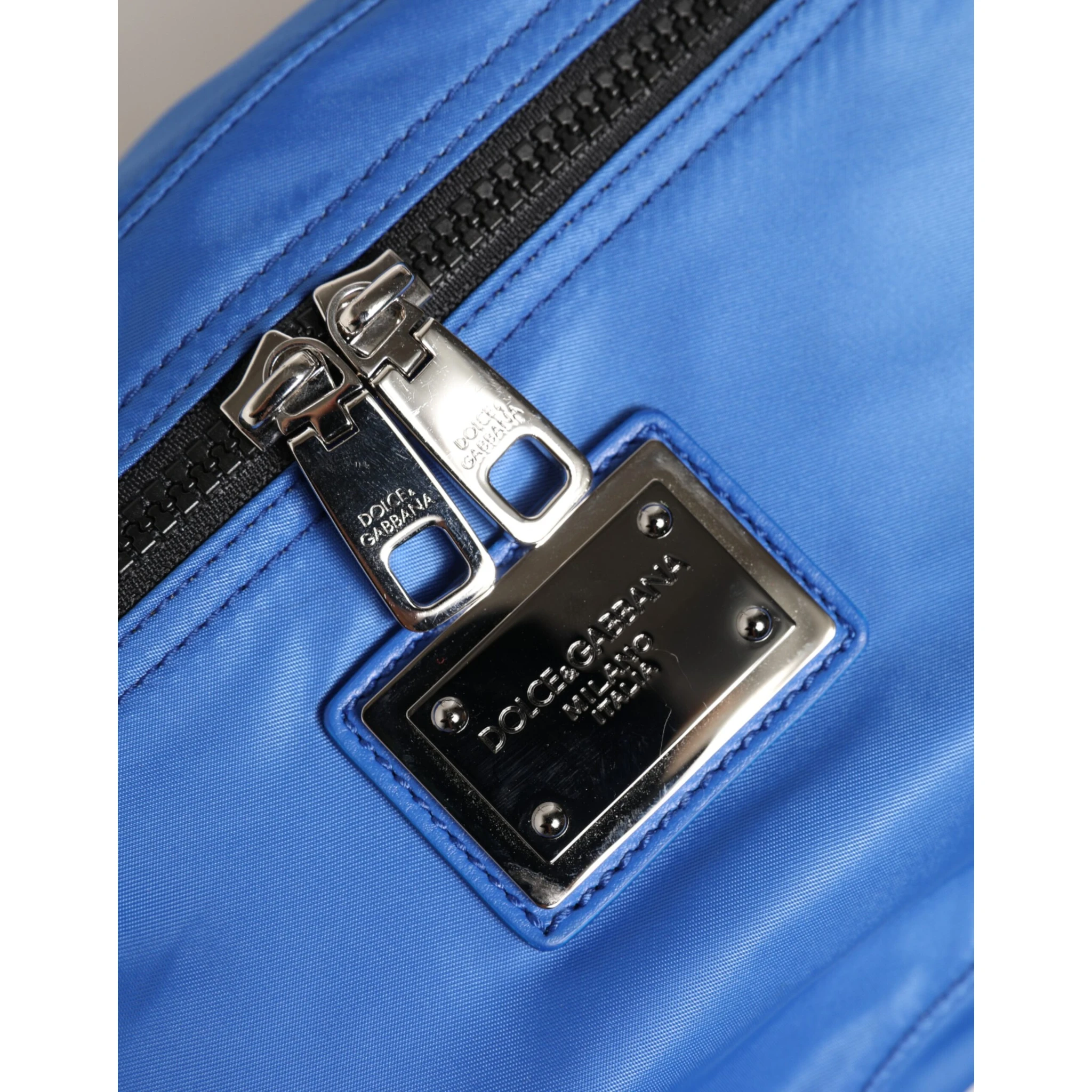 Blue Logo Plaque Nylon Waist Fanny Pack Men's Borse Bag