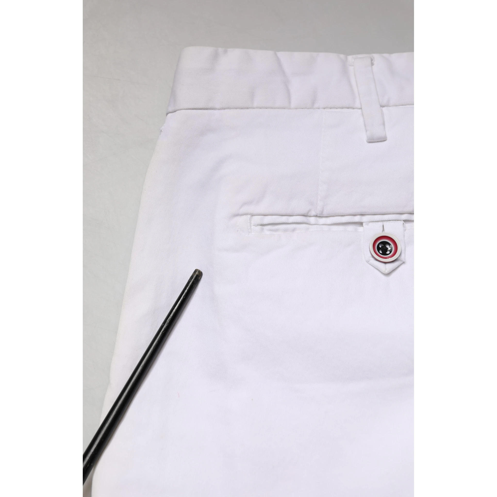 White Cotton Skinny Fit Mid Waist Denim Trouser Jeans