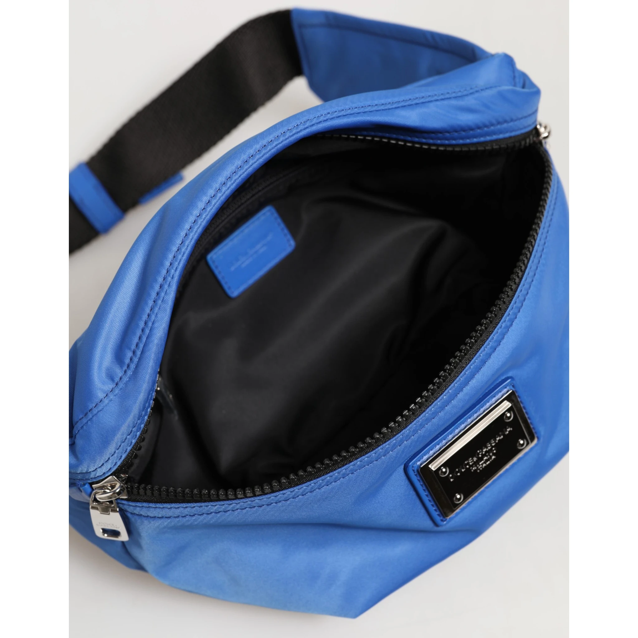 Blue Logo Plaque Nylon Waist Fanny Pack Men's Borse Bag