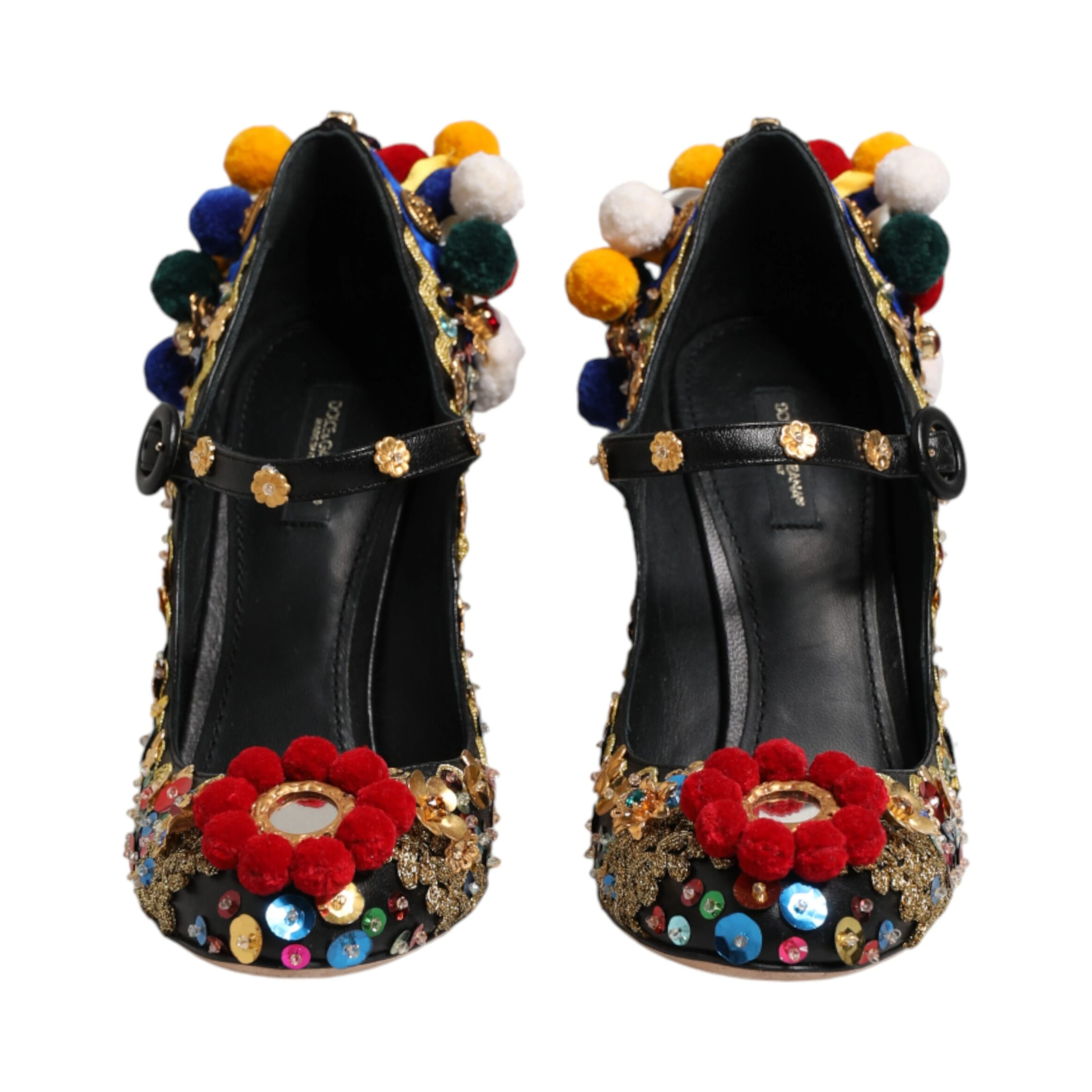 Black Gold Embellished MARY JANES Pumps  Shoes