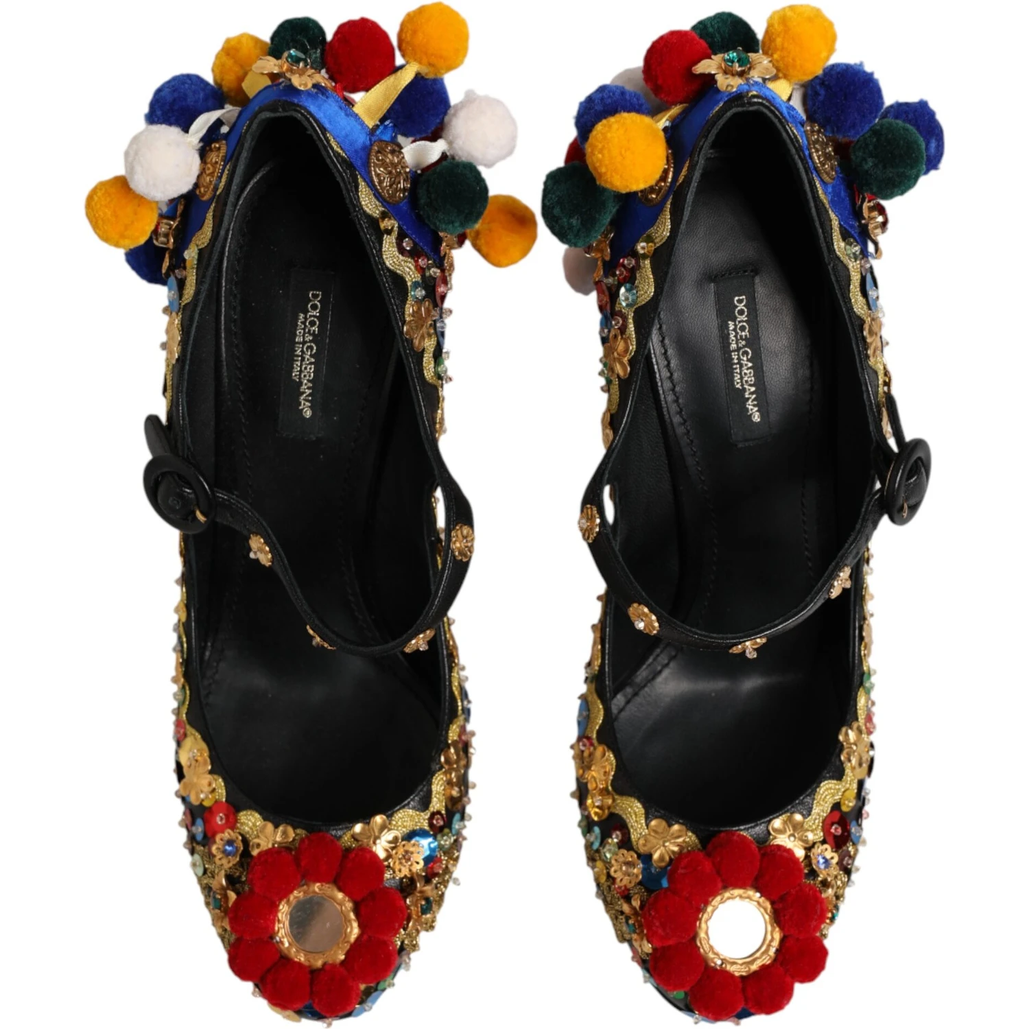 Black Gold Embellished MARY JANES Pumps  Shoes