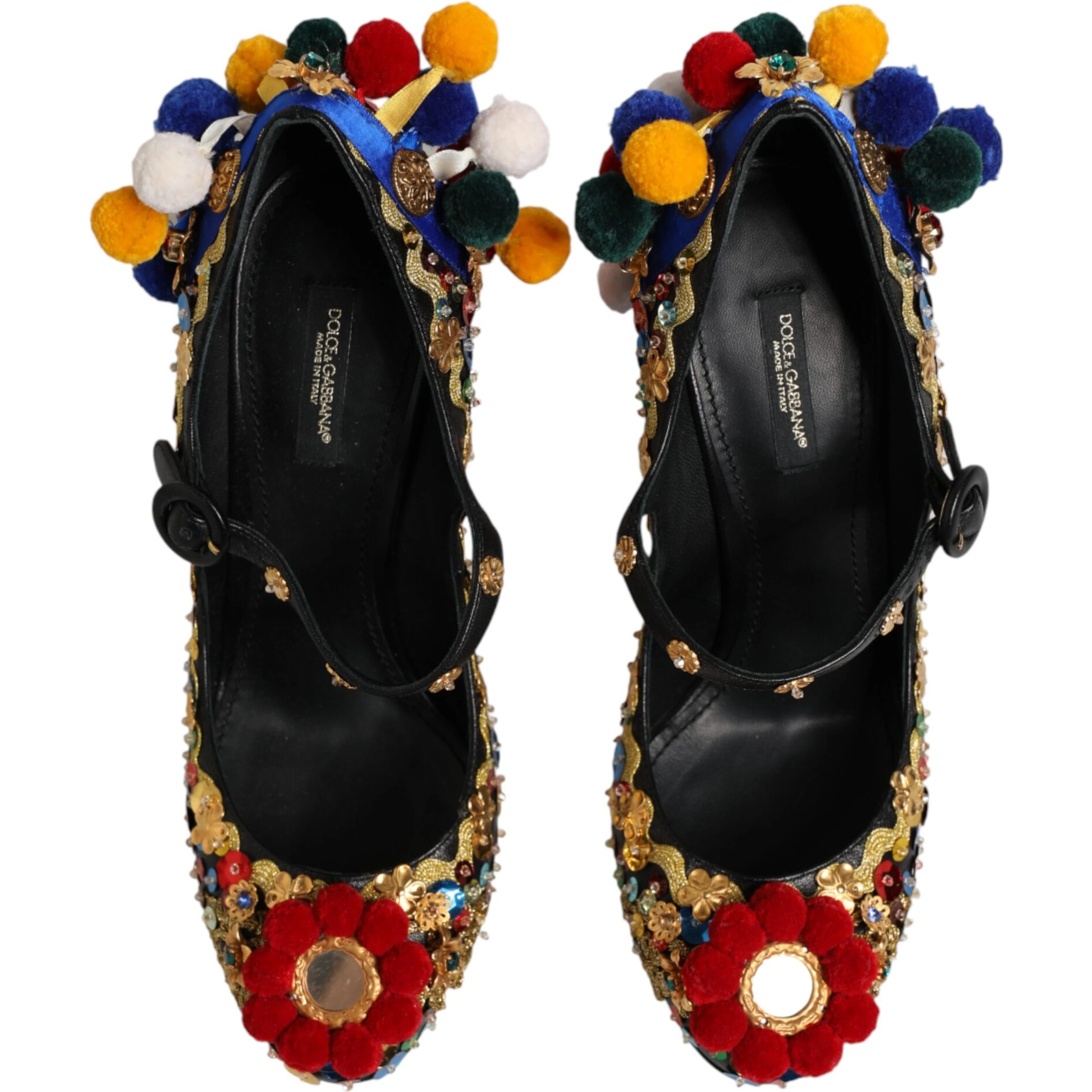 Black Gold Embellished MARY JANES Pumps  Shoes