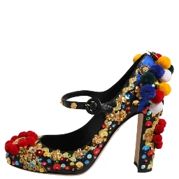 Black Gold Embellished MARY JANES Pumps  Shoes