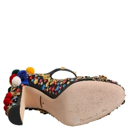 Black Gold Embellished MARY JANES Pumps  Shoes