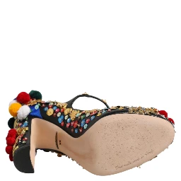Black Gold Embellished MARY JANES Pumps  Shoes