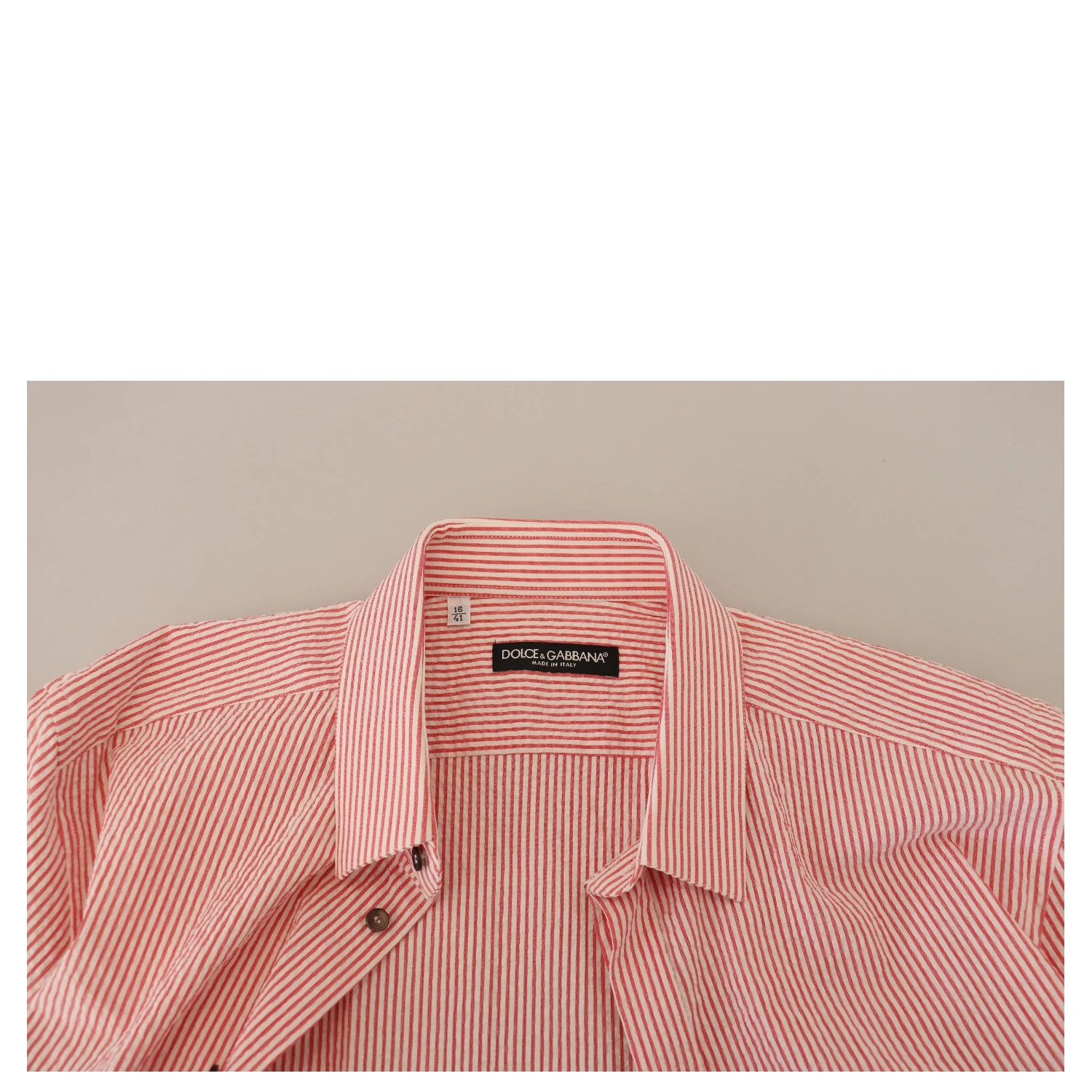 Red White Striped Cotton Short Sleeve Shirt