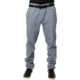 Blue Men Chino Mid Waist Tapered Fit Trouser Pants