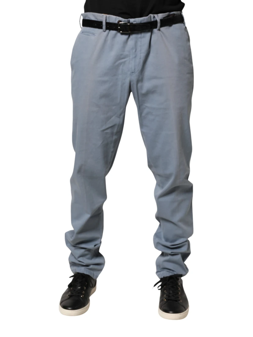 Blue Men Chino Mid Waist Tapered Fit Trouser Pants