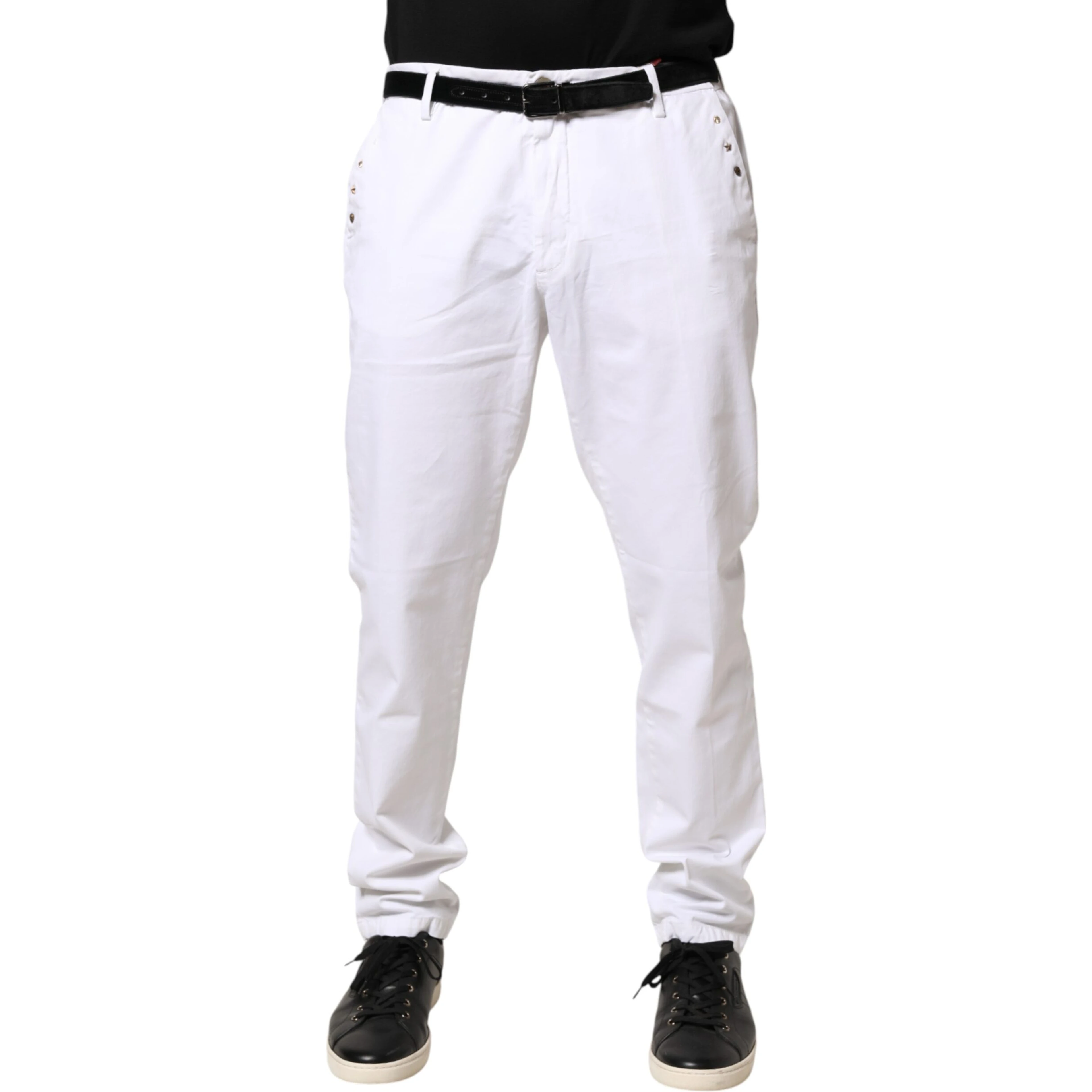 White Skinny Fit Mid Waist Men Denim Trouser Jeans