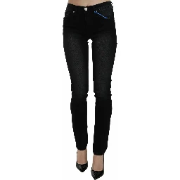 Dark Black Dora Slim Fit Denim Pants