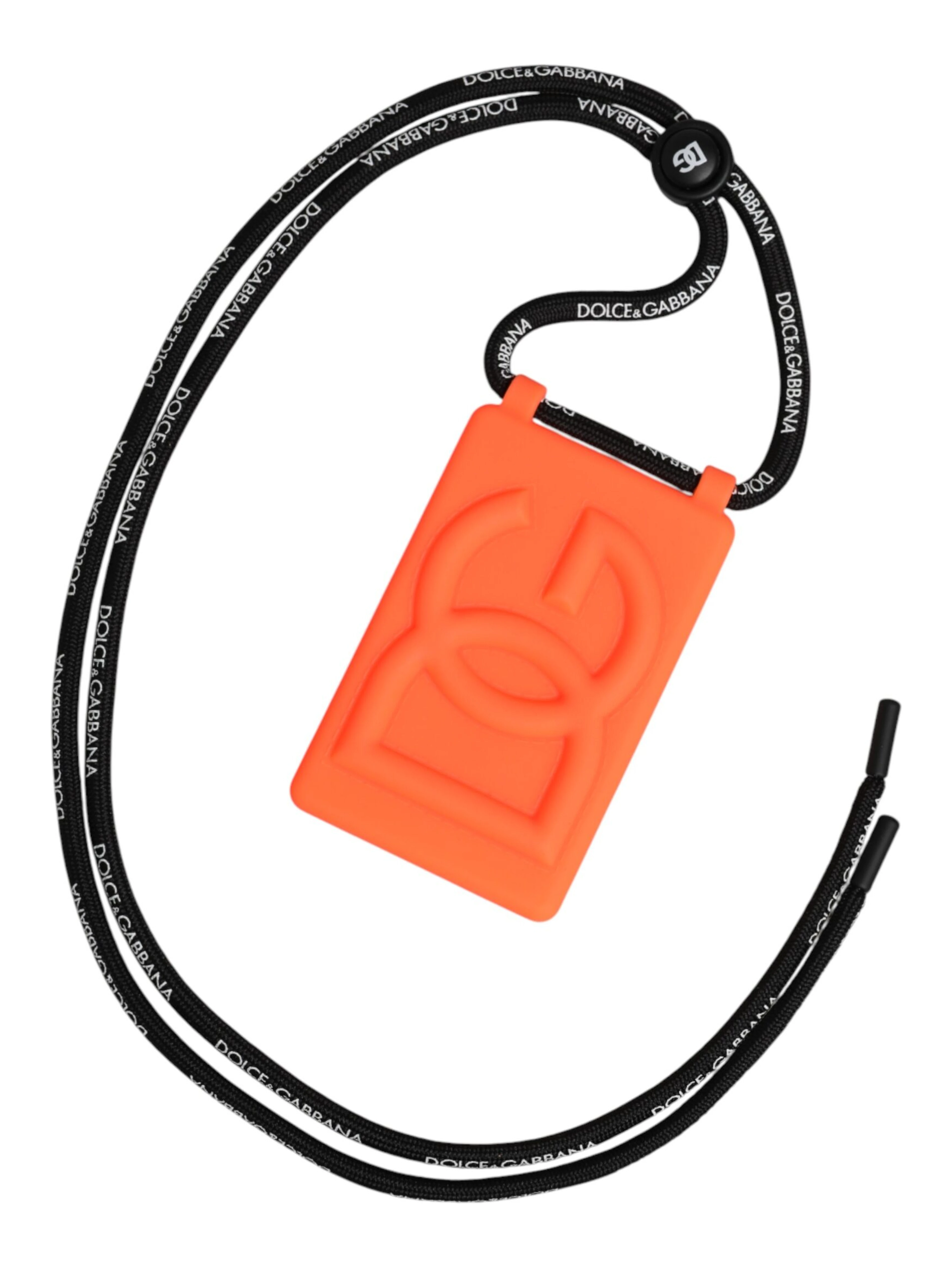 Holder Neon Orange Rubber DG Embossed Adjustable Badge
