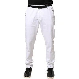 White Skinny Fit Mid Waist Men Denim Trouser Jeans