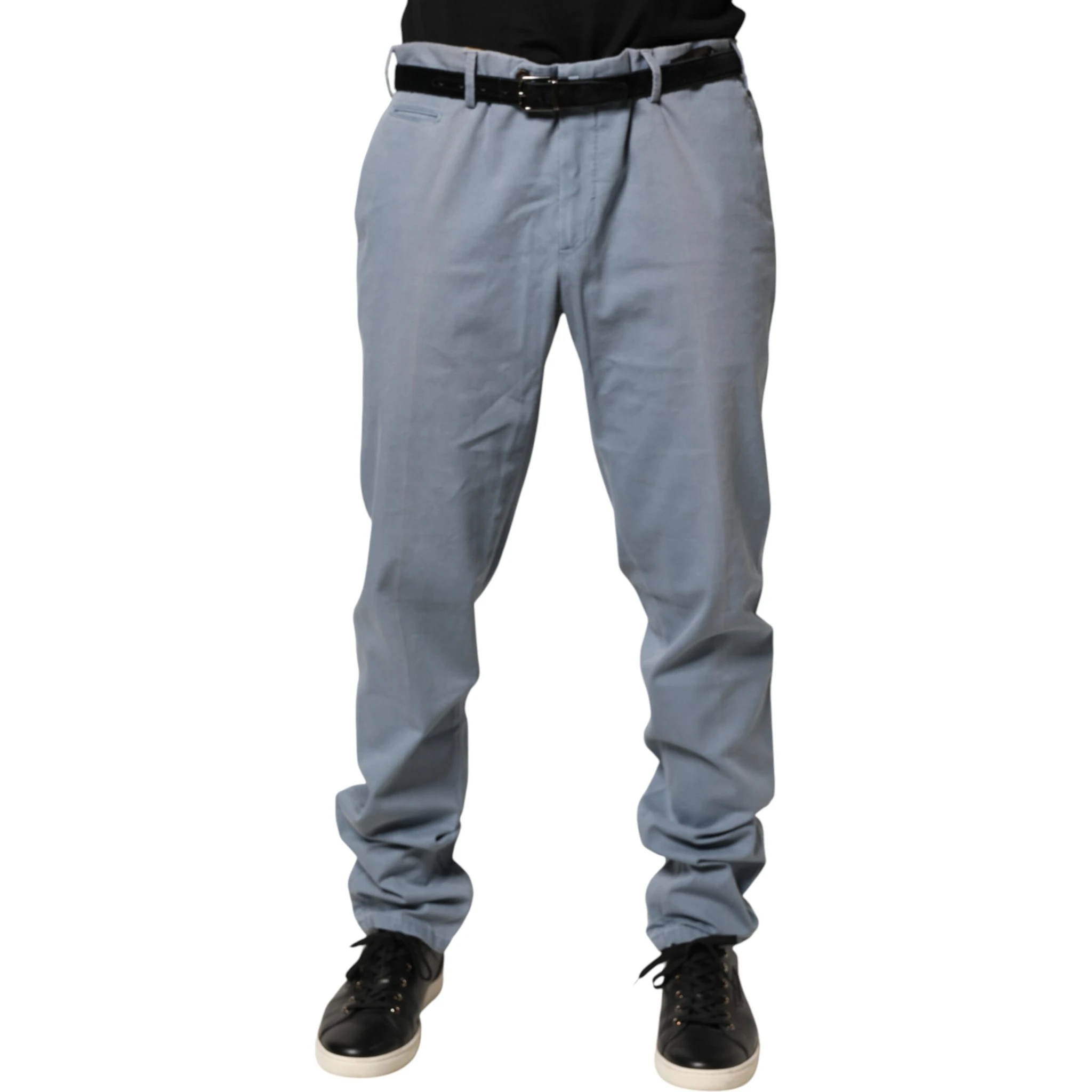 Blue Men Chino Mid Waist Tapered Fit Trouser Pants