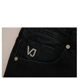 Dark Black Dora Slim Fit Denim Pants