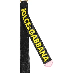 Black Yellow Logo Letaher Brass Holder Keychain Keyring