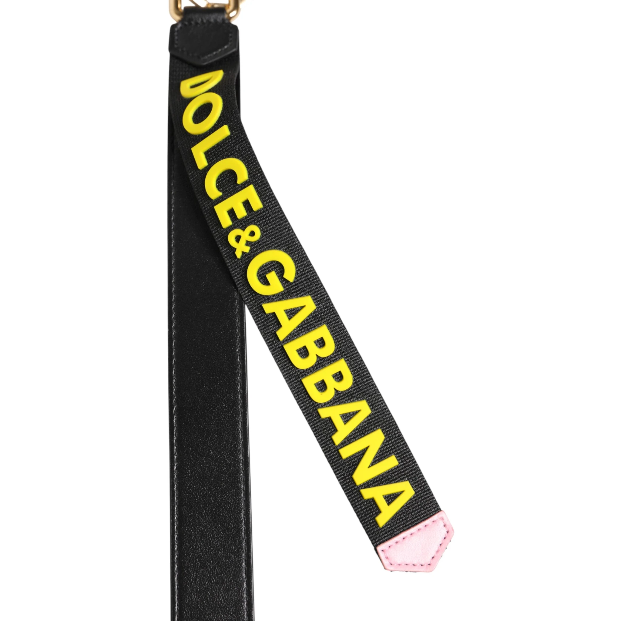 Black Yellow Logo Letaher Brass Holder Keychain Keyring