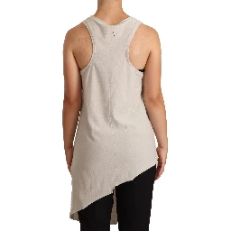 Light Gray 100% Cotton Sleeveless Razor Back Tank Top