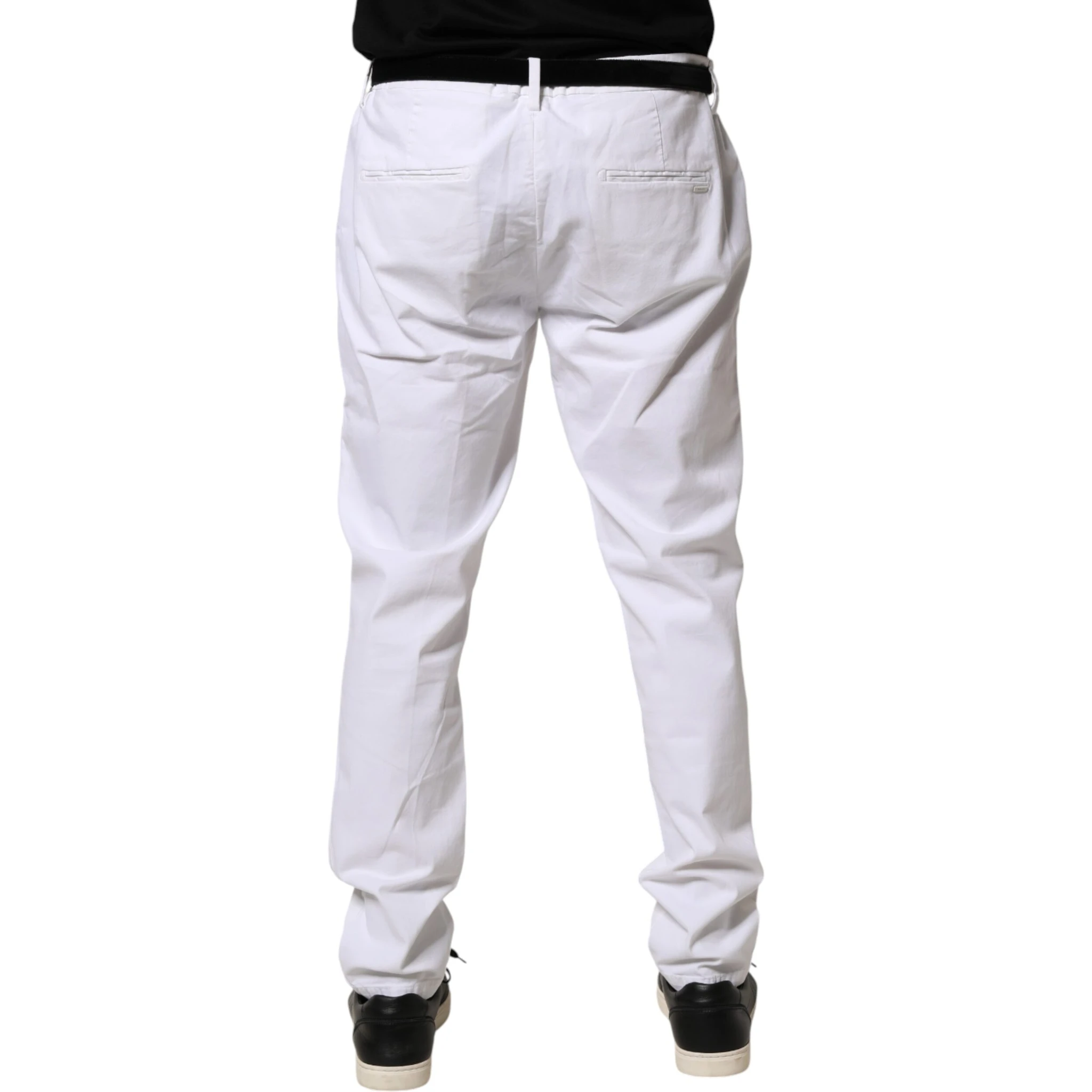 White Skinny Fit Mid Waist Men Denim Trouser Jeans