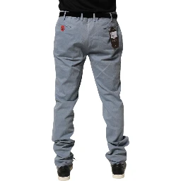 Blue Men Chino Mid Waist Tapered Fit Trouser Pants