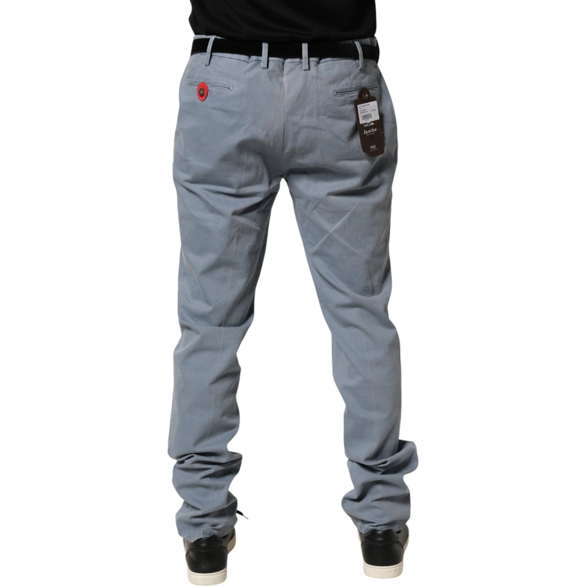 Blue Men Chino Mid Waist Tapered Fit Trouser Pants