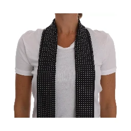 White Cotton Black Silk Scarf Top T-shirt