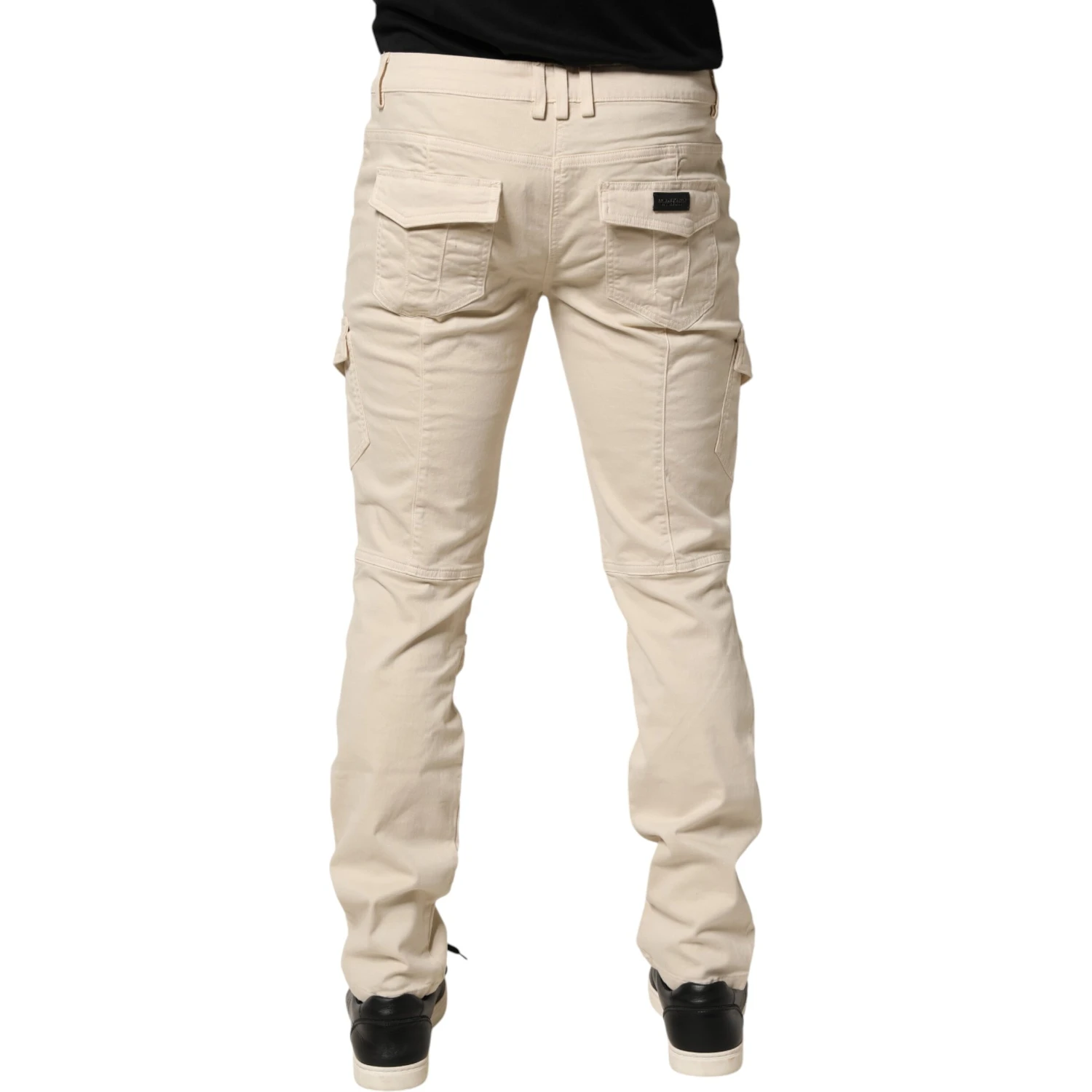 Beige Skinny Fit Mid Waist Men Denim Jeans