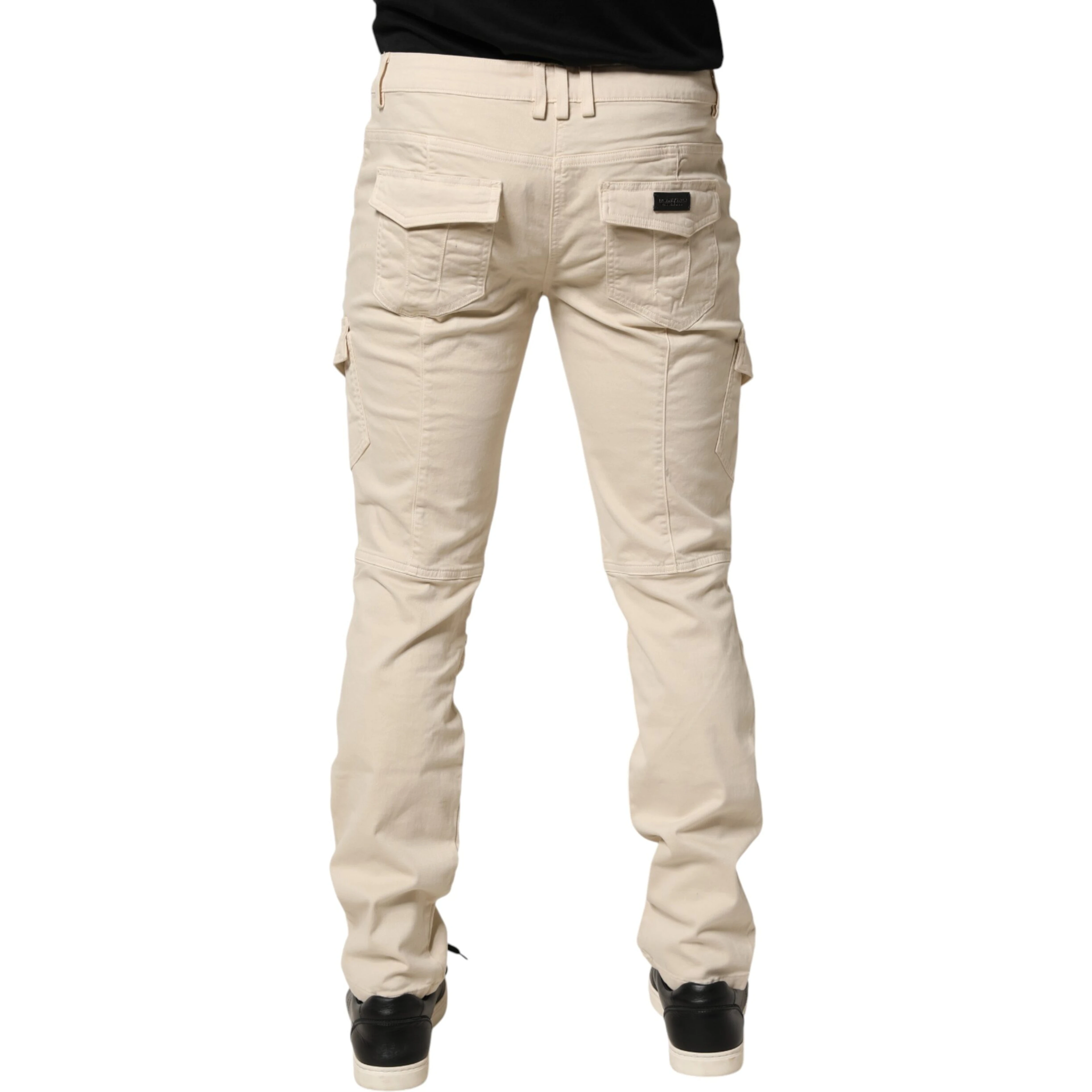 Beige Skinny Fit Mid Waist Men Denim Jeans