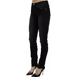 Dark Black Dora Slim Fit Denim Pants