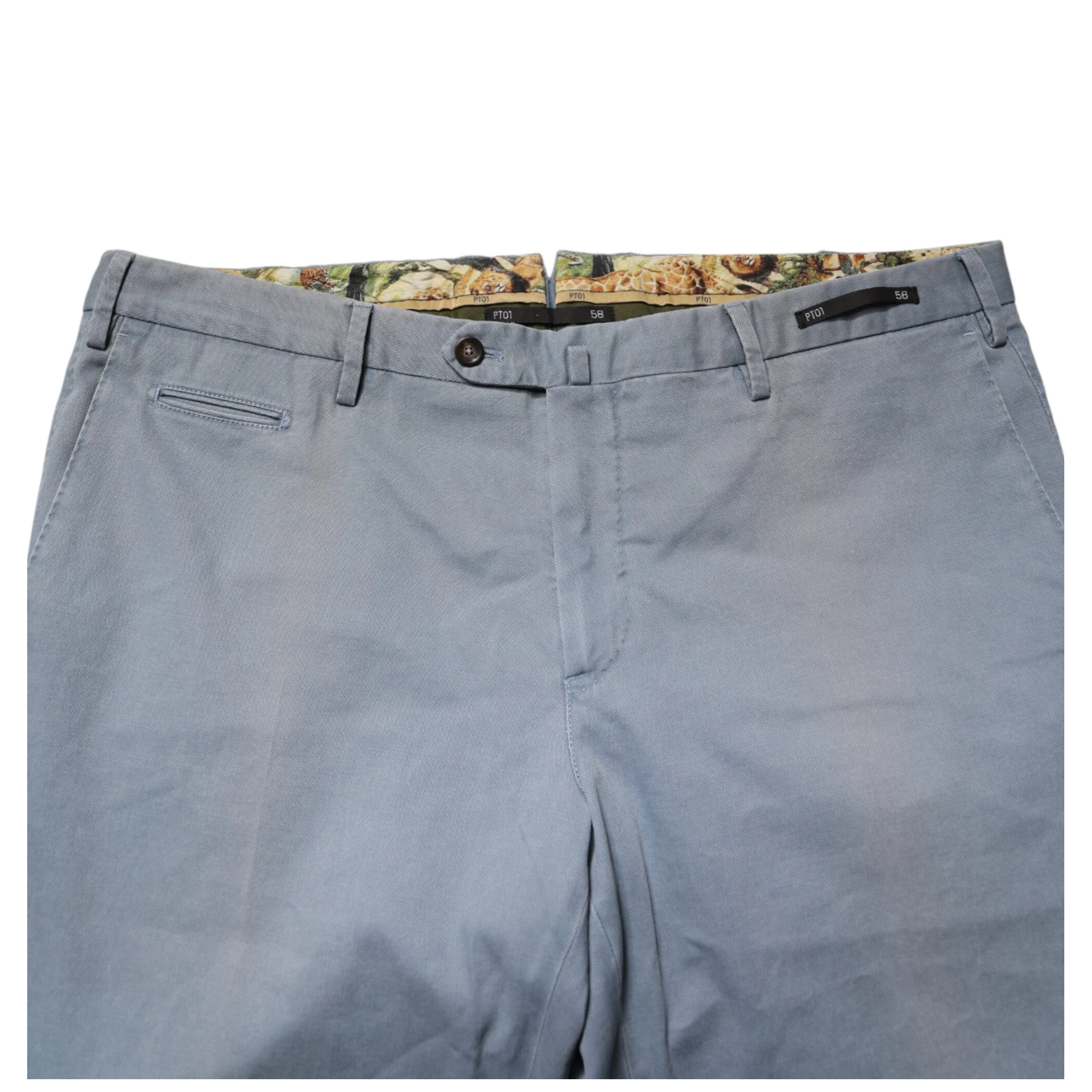 Blue Men Chino Mid Waist Tapered Fit Trouser Pants